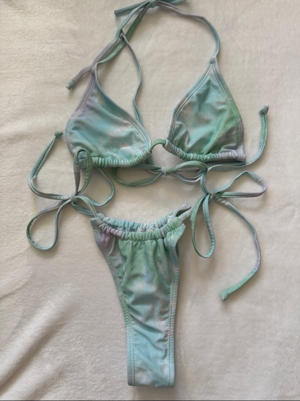 Green & Blue Bikini Set